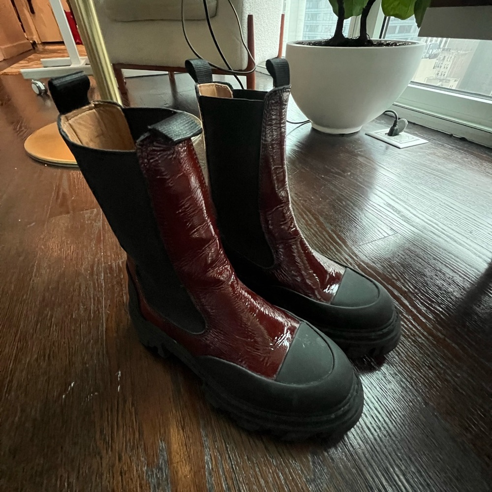 Ganni Cleated Mid Chelsea Boot